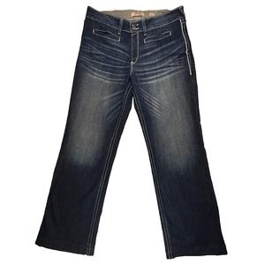 Ariat Jeans Women's 34L Blue Trouser Mid Rise Stretch Entwined Wide Leg Western